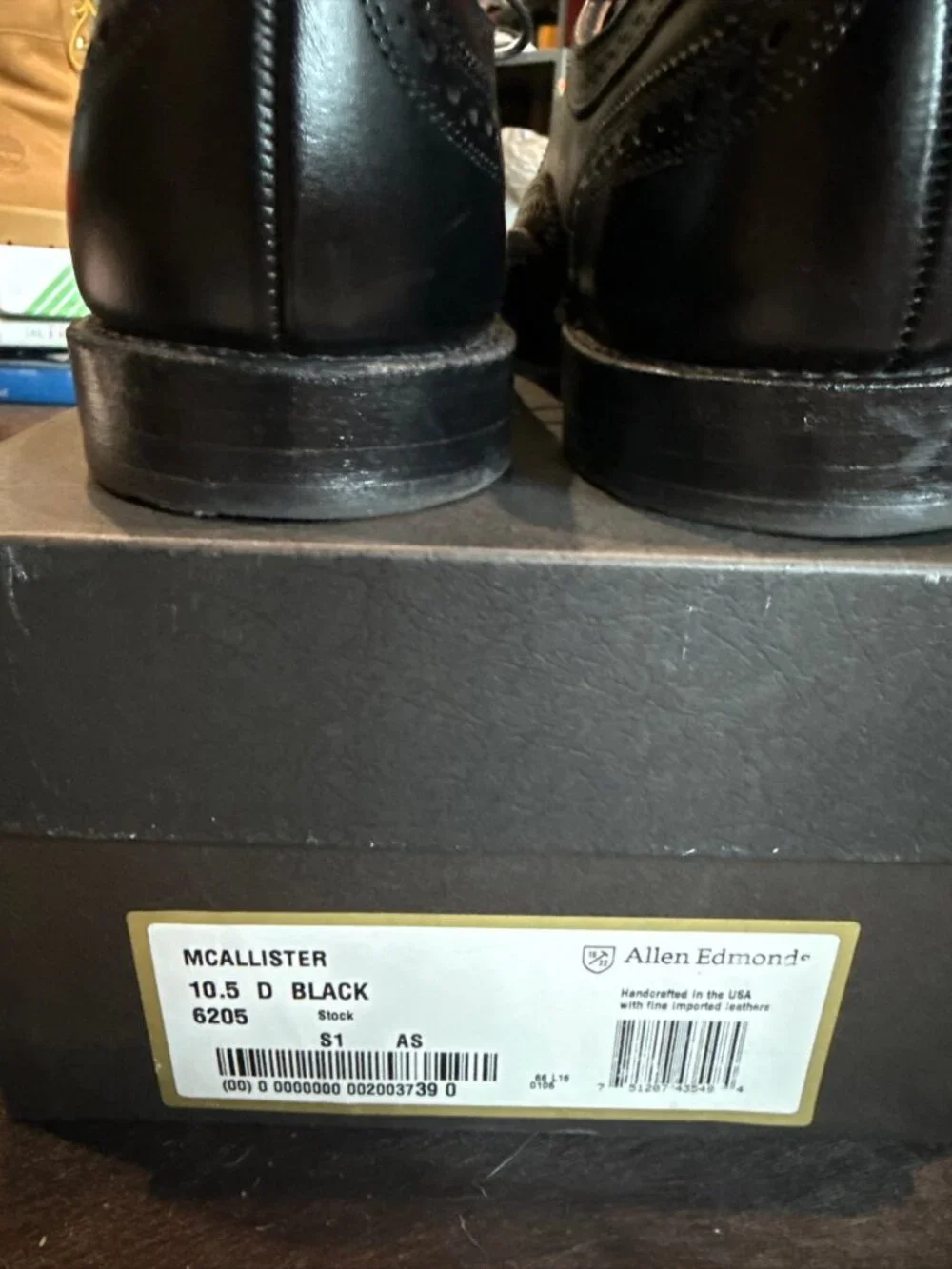 Allen Edmonds McAllister Wingtip Oxford Dress Shoes Black Mens Size 10.5D IOB
